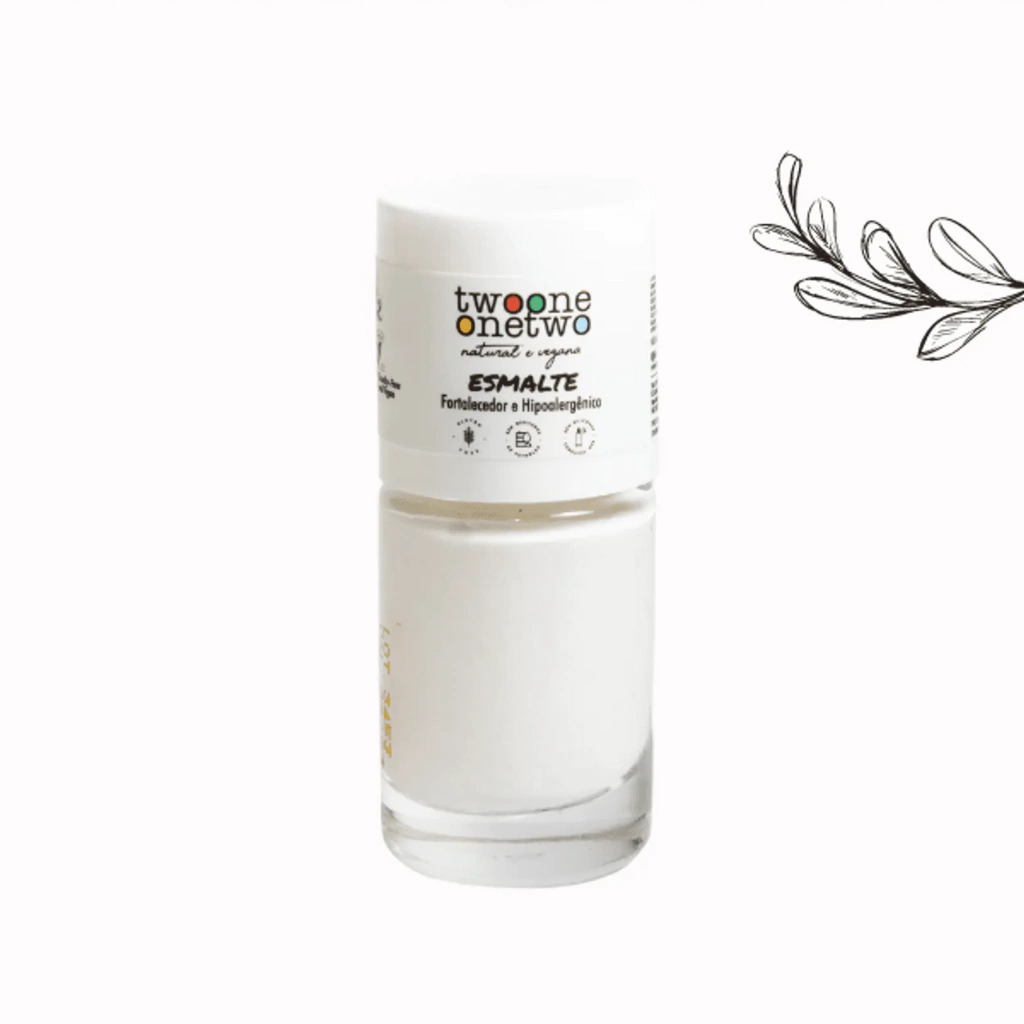 Esmalte Fortalecedor Hipoalergênico Argan Twoone Onetwo Natural Vegana Cor Bright White