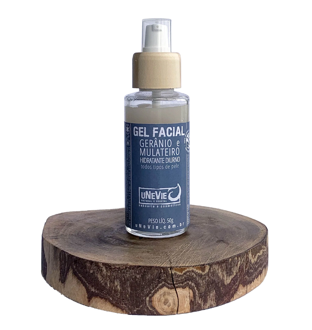 Gel Facial Gerânio e Mulateiro | Hidratante diurno 50g - Unevie