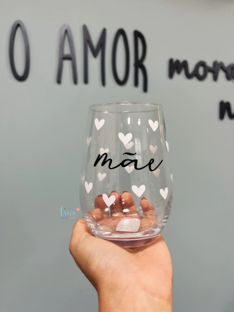Copo Vidro Dubai Personalizado Corações 480ml - comprar online