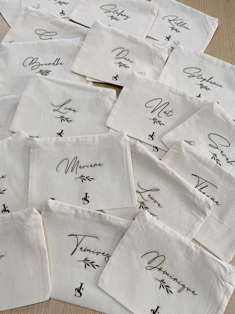 10 Necessaires algodão cru madrinhas - comprar online