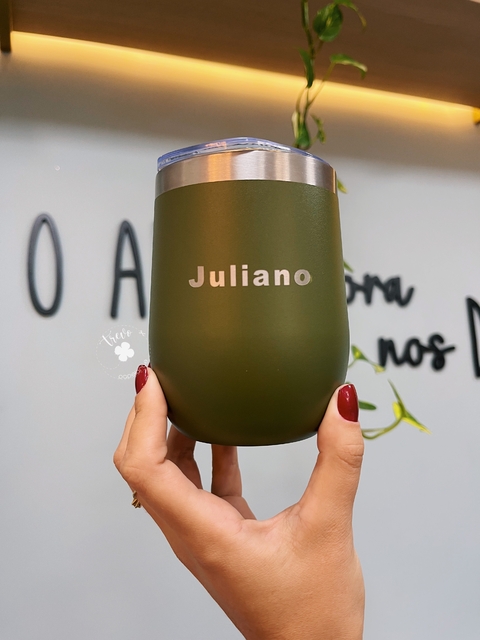 Imagem do Copo cuia térmico 350ml personalizado aço inox com tampa vedação
