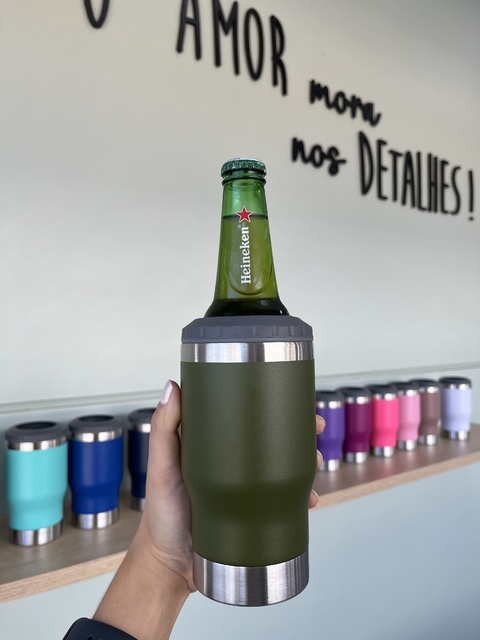 Copo térmico long neck 420ml personalizado e com tampa vedação