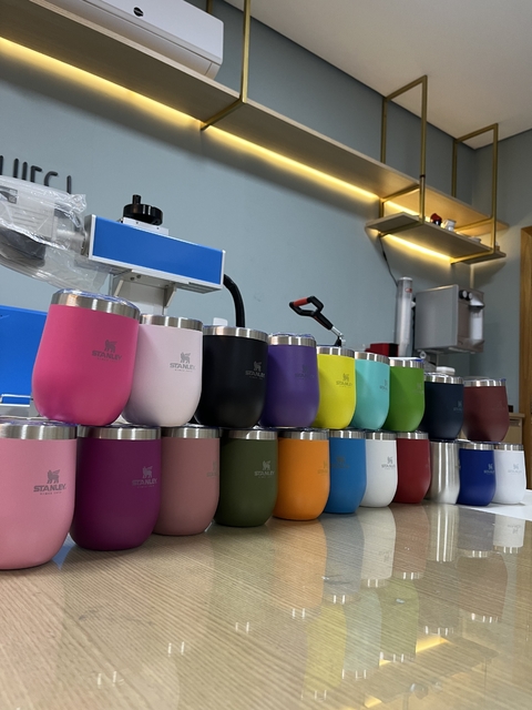 Copo cuia térmico 350ml personalizado aço inox com tampa vedação - Trevo Papelarte