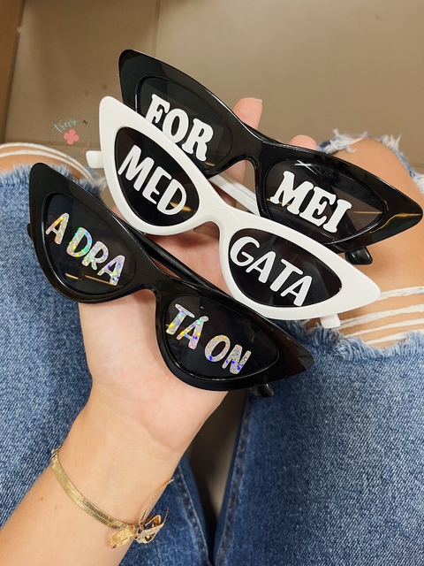 Óculos Gatinho Personalizado Para Festas - Trevo Papelarte