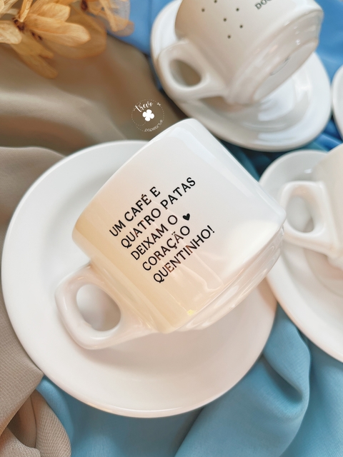 Xícara com pires personalizada PET 150ml