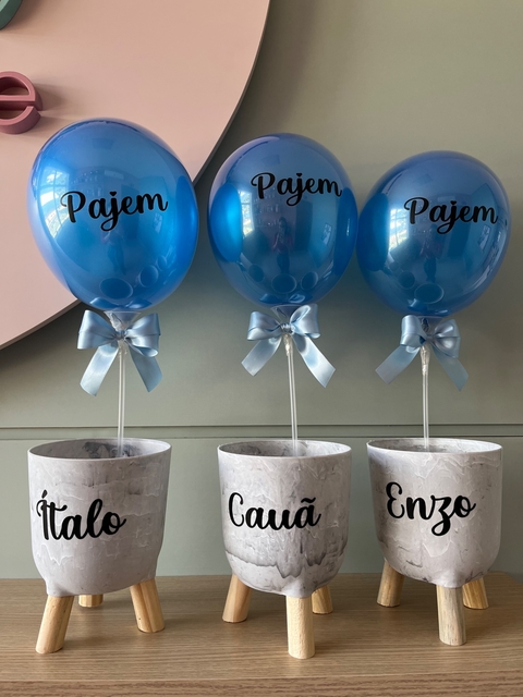 Cachepô cinza mármore pajem personalizado - comprar online