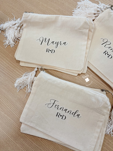 10 Necessaires de algodão personalizadas - Trevo Papelarte