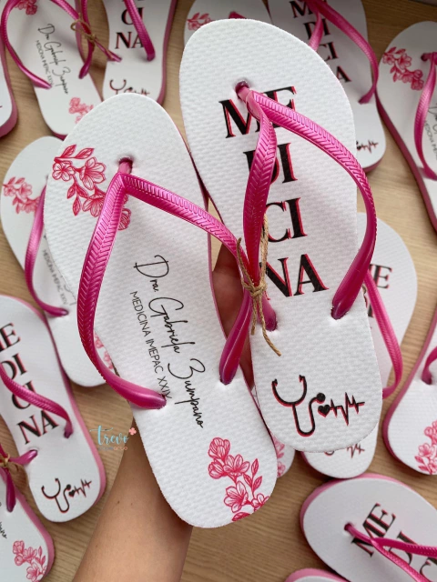 20 Chinelos Com Tira Colorida personalizado para formatura na internet