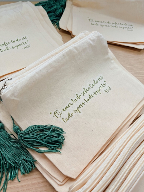 10 Necessaires de algodão personalizadas - loja online