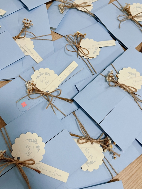 Convite Azul resenity delicado na internet