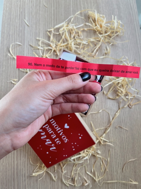 Caixinha frases 100 motivos para te amar na internet