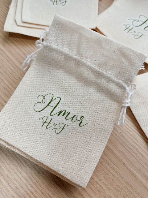 10 saquinhos de algodão 9x12cm personalizados