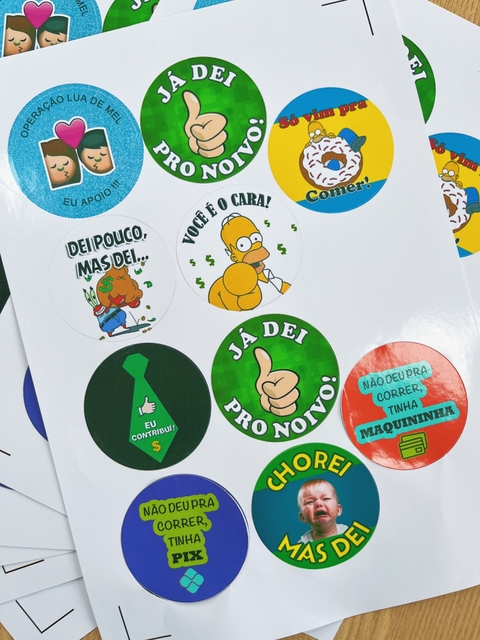 Adesivos para hora da gravata - 50uni 6x6cm - Trevo Papelarte