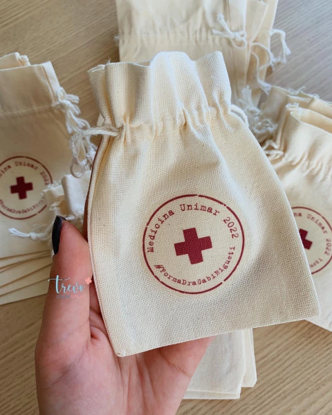 10 Saquinhos de Algodão Personalizados 12,5x17,5cm na internet