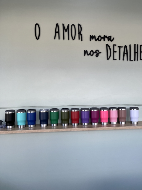 Copo térmico long neck 420ml personalizado e com tampa vedação