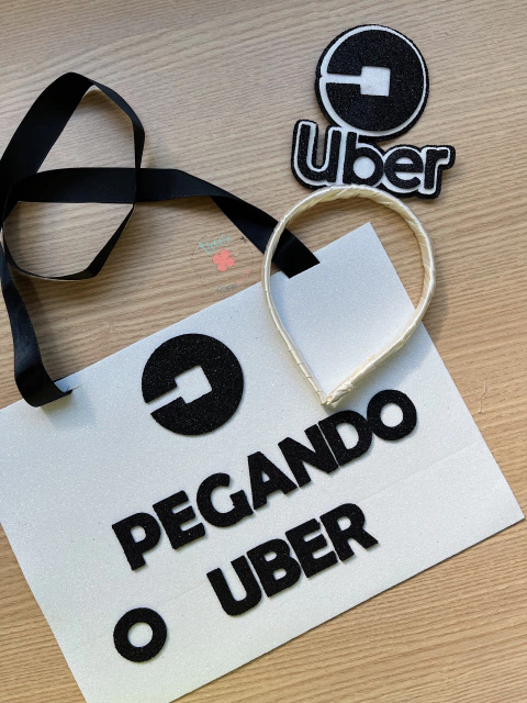 Tiara + plaquinha uber casal carnaval - loja online