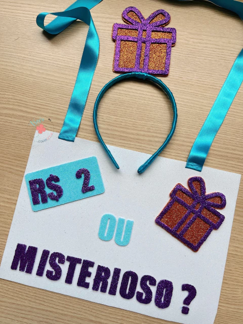 Imagem do Tiara + Plaquinha 2 reais ou Presente Misterioso Carnaval Solteira