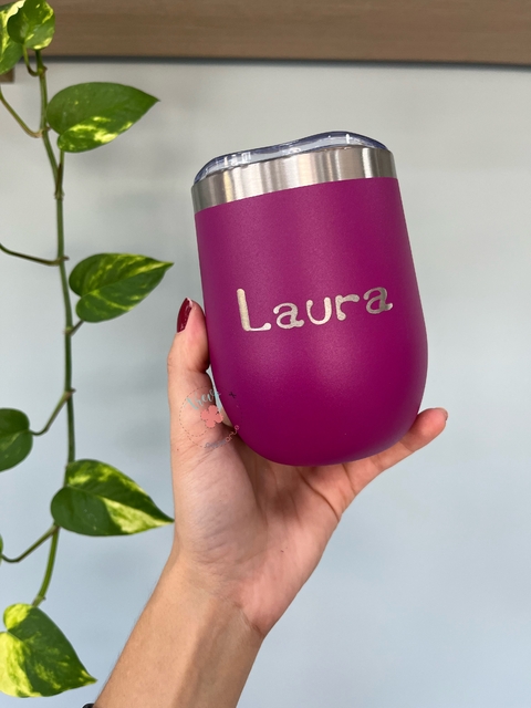 Copo cuia térmico 350ml personalizado aço inox com tampa vedação na internet