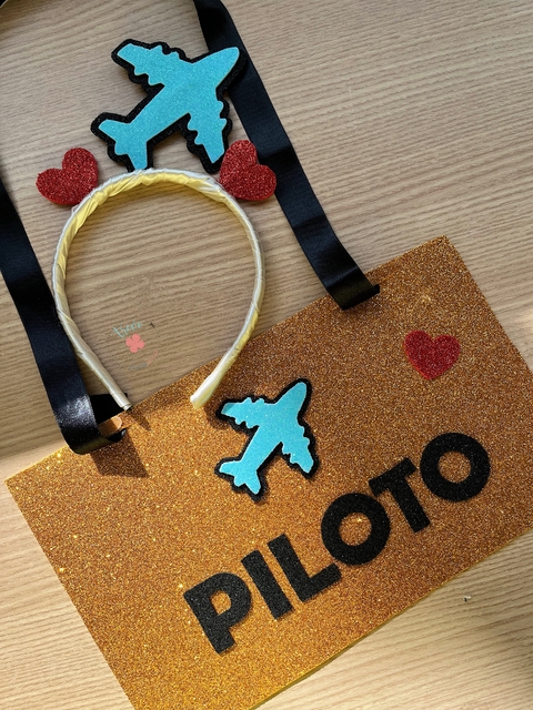 Tiara + Plaquinha Piloto Casal Carnaval - loja online