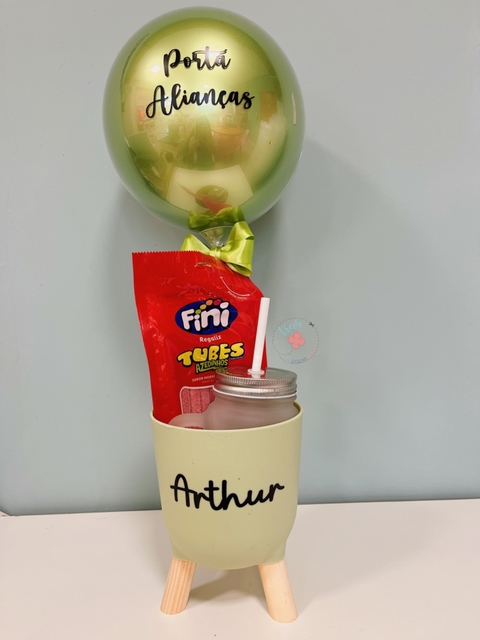 Cachepô verde pajem personalizado