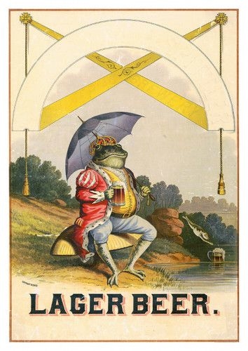 Pôster Frog Lager beer (1880)