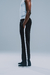 PANTALON LINEN BLACK FRANJAS BLANCAS - SHOWY CLOTHING