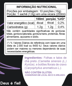 Imagem do Chá Prenda Preto com Cravo 16g em sachês - 10 unidades