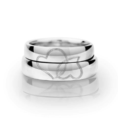 United hearts - alianças de prata 925s, acabamento de alto brilho