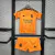 comprar-kit-infantil-crianca-kids-conjunto-do-real-madrid-away-ii-2-adidas-2024-24-camisa-e-short-time-futebol-laranja-com-preto-mbappe-champions-league-loja-tealto-sports