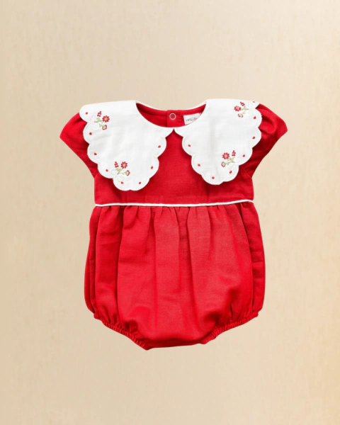 Romper Infantil com Gola Bordada