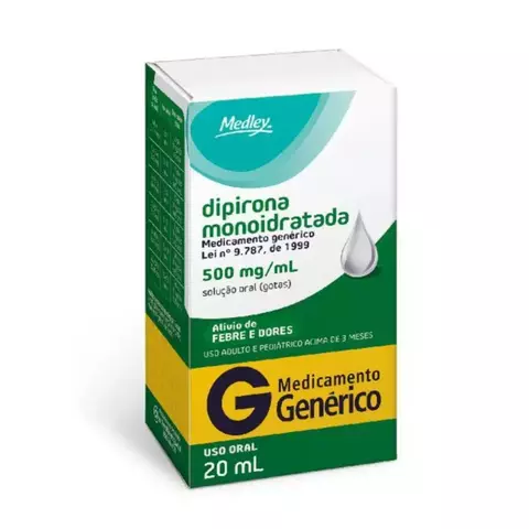 Dipirona Sodica Gotas 500Mg 20 Ml Medley