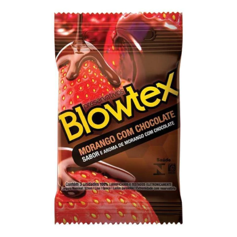 Preservativo Blowtex Morango com Chocolate 3 unidades - comprar online