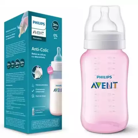 Mamadeira Avent 330Ml Anti Colic 3.0 Rosa - comprar online