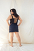 Imagem do Corset Dupla Face Preto e Azul Royal