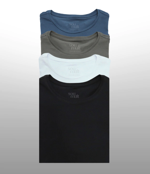 Kit 4 Camisetas Algodão Egipcio Egito U