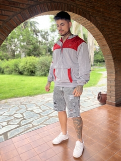 Campera rompeviento hombre combinada - tienda online