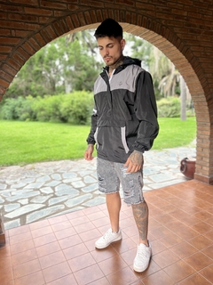 Campera rompeviento hombre combinada - tienda online
