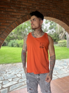 Musculosa estampada Hombre algodón peinado