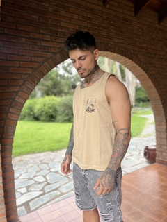 Musculosa estampada Hombre algodón peinado