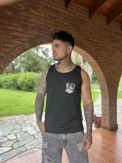 Musculosa estampada Hombre algodón peinado