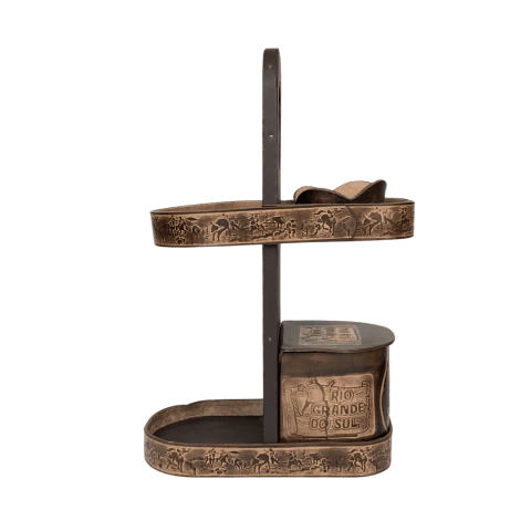 Mateira Aberta de Madeira com Couro 2L Gaudéria para Chimarrão