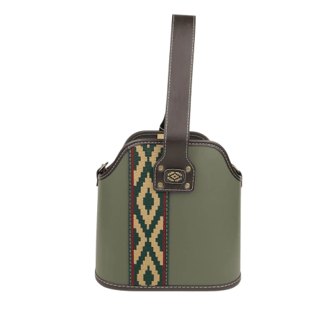 Mateira Bolsa de Couro Sintético Aberta Verde Pampa 1L 2L para Chimarrão