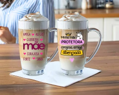 Imagem do 1 Caneca 300ml Café Vidro Personalizada Mimo Dia Das Mães