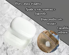 Kit 2 Saboneteiras Branca Oval Plástico P/ Viagem Banheiro - Oro Comércio