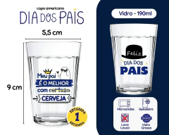 Kit 2 Copos Americanos 190ml Personalizado Dia Dos Pais