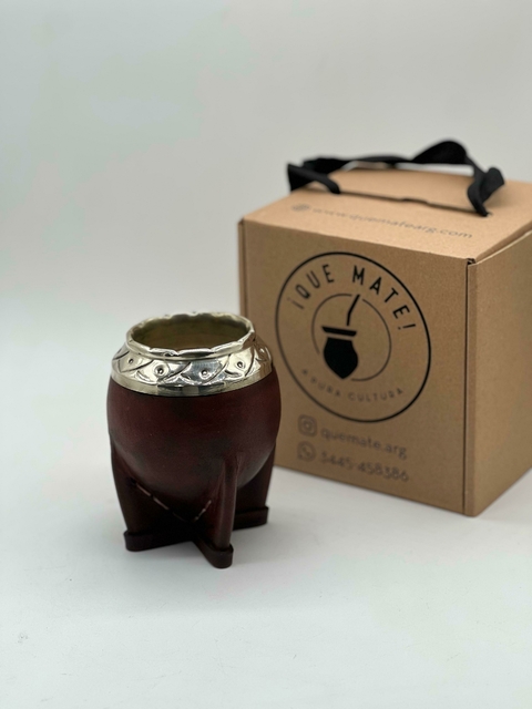 MATE TORPEDO CALABAZA VIROLA ALPACA CINCELADA BORDO - comprar online