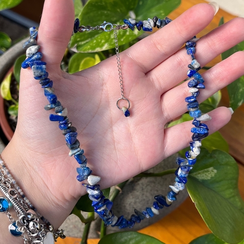 Colar Lapis Lazuli Cascalho