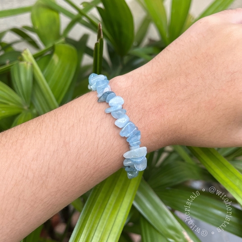 Pulseira Água Marinha Qualidade Extra Cascalho
