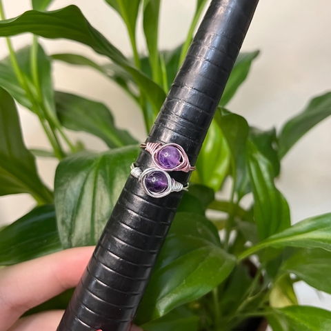 Anel de Arame Ametista - Wire Wrap