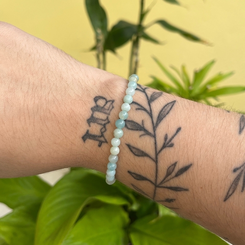 Pulseira Amazonita Bolinha 4mm